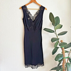 VTG 90s bebe Slip Dress Small Satin/Lace Babydoll Small Whimsygoth Romantic Y2K